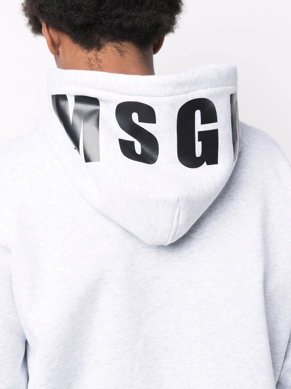 contrasting logo-print hoodie - 5