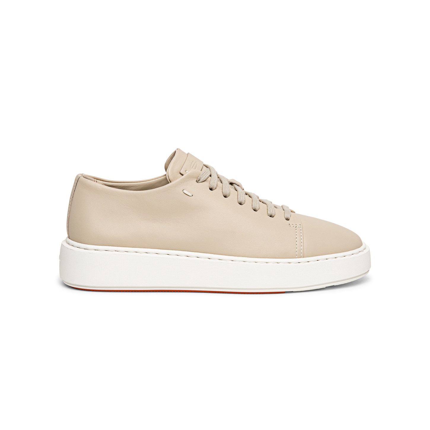 Women’s beige leather sneaker - 1