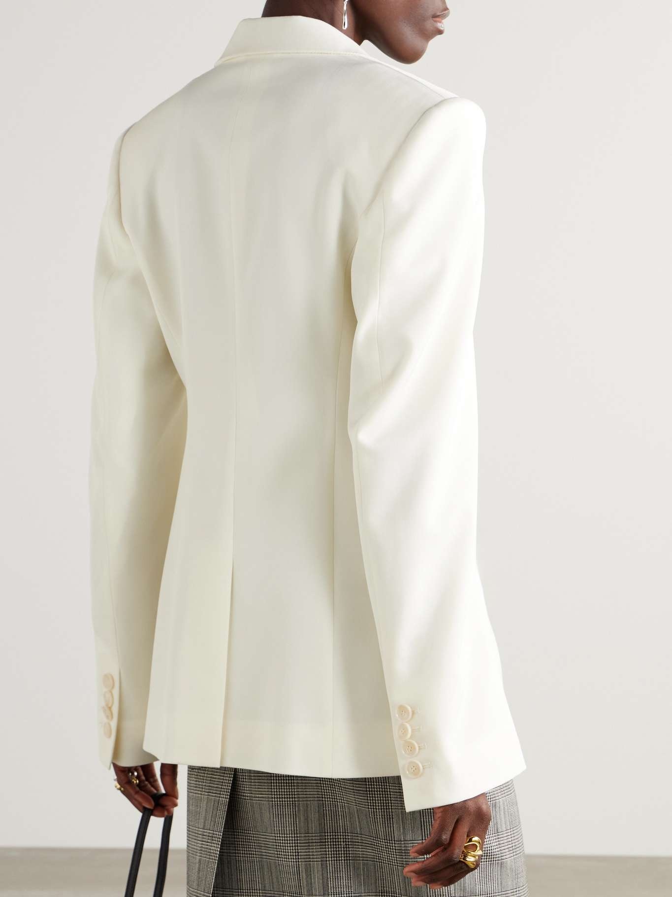 Wool-blend twill blazer White - 3