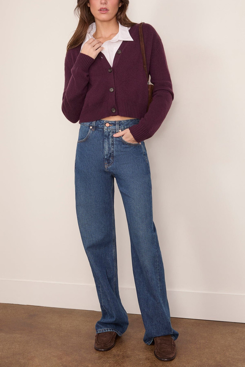 LISA YANG Marion Cardigan in Mahogany outlook