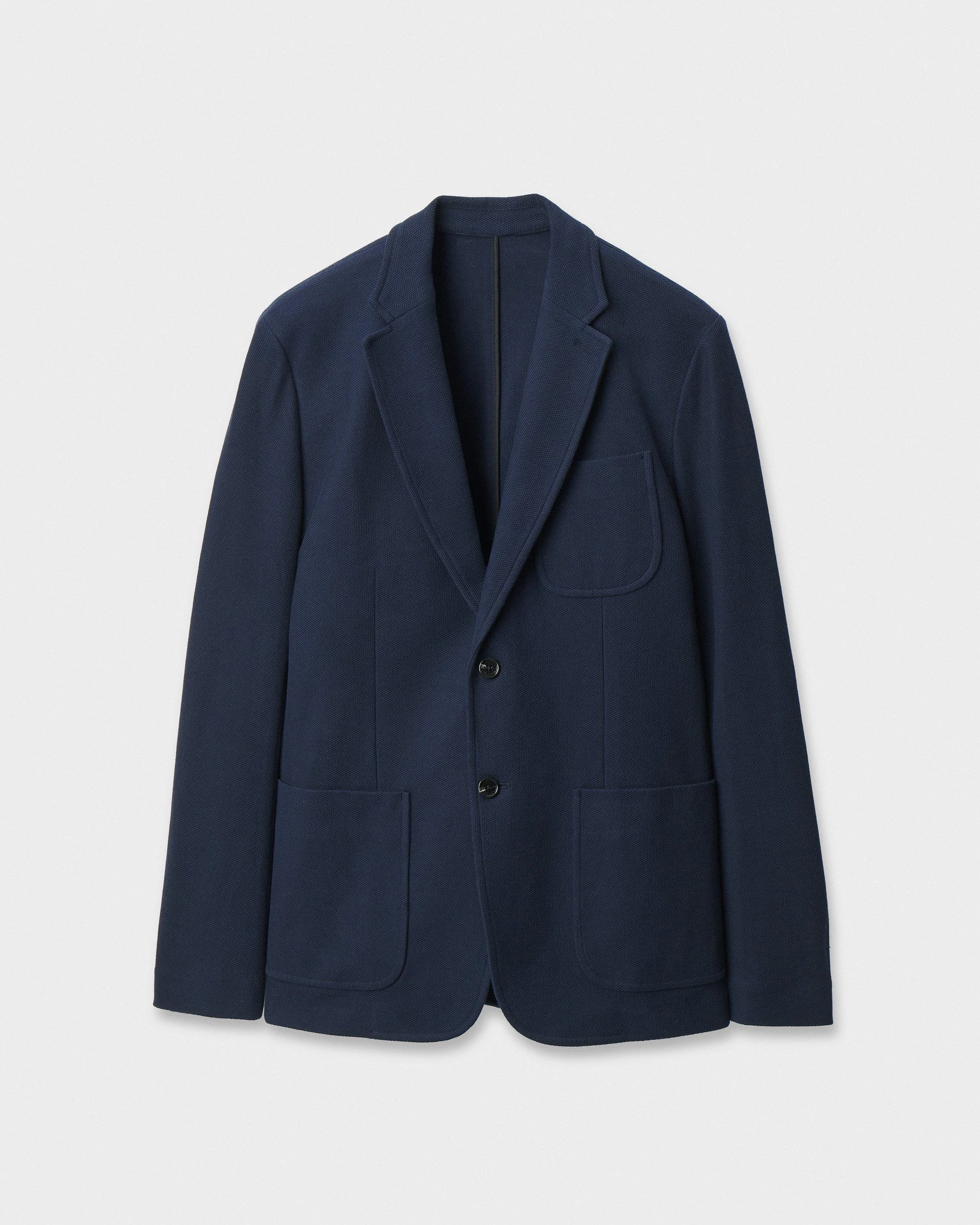 Skeleton Cotton Piqué-Knit Blazer - 1