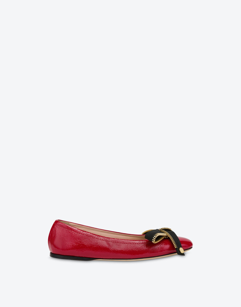 BOW ZIP NAPLAK BALLET FLATS 2