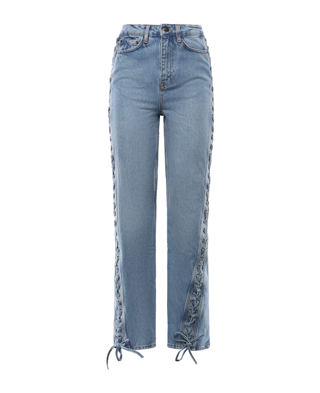 Twisted-lace Denim Jeans - 1