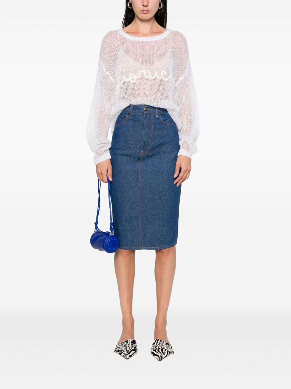 embroidered mesh sweater - 2
