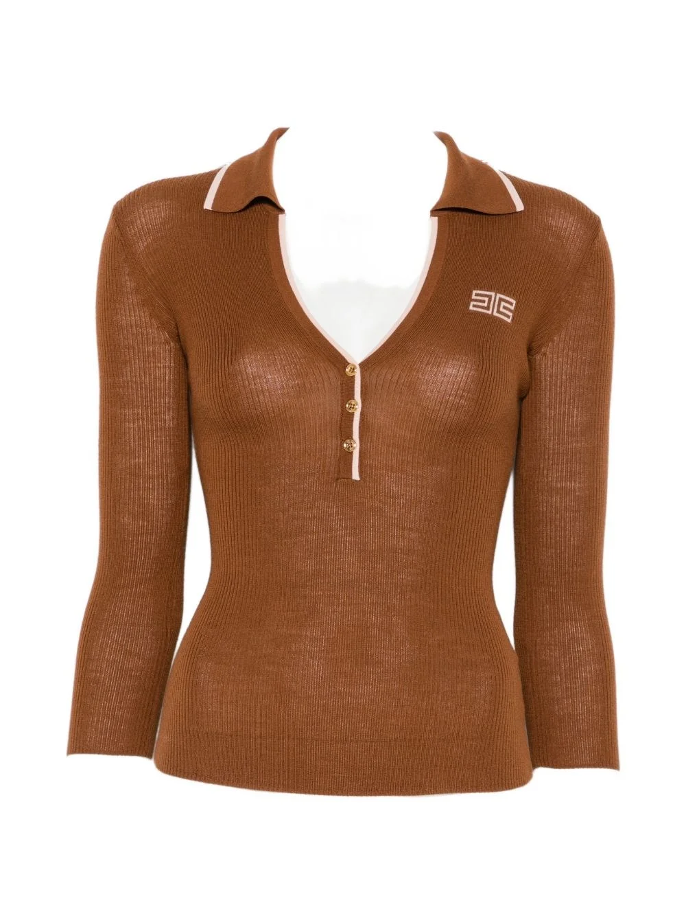 Wool knitted polo shirt - 1