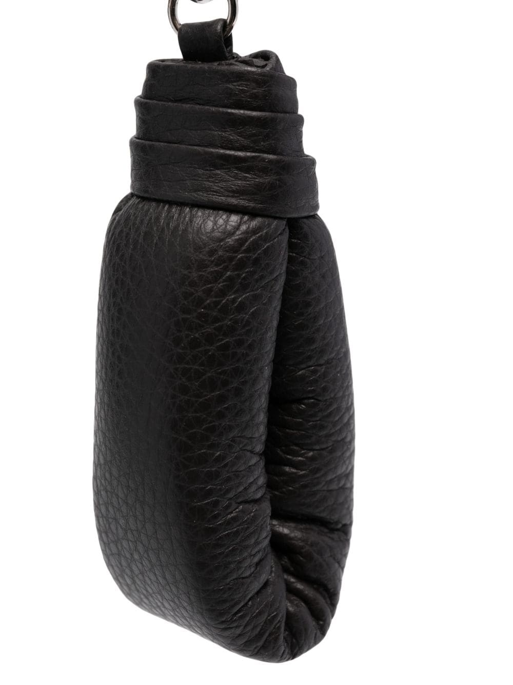 logo-engraved leather keyring - 2