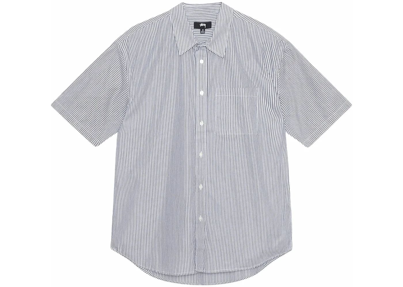 Stussy Boxy S/S Stripe 8 Ball Shirt Navy - 1