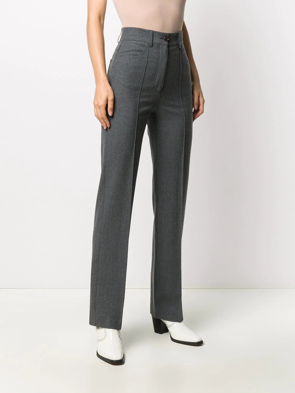 high-waisted tailored trousers - 3