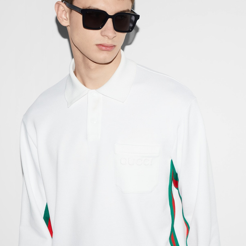 Nylon and cotton polo shirt with Web 5