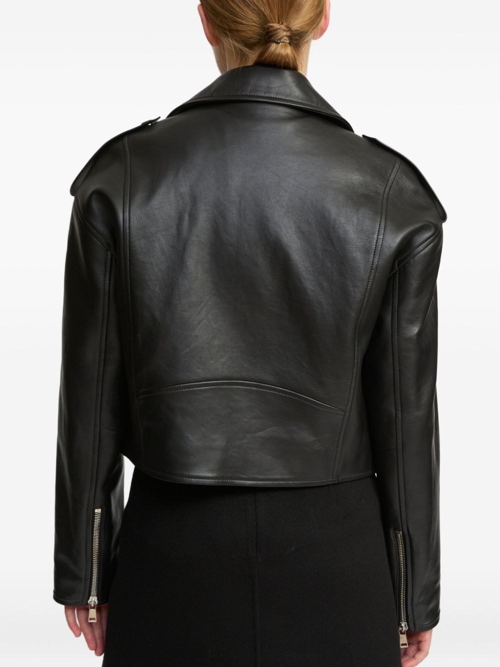 lambskin biker jacket - 4