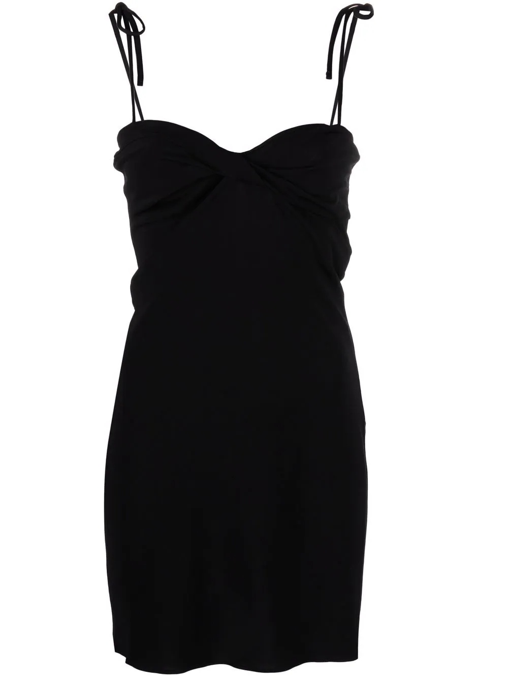 twist-detail sweetheart-neck mini dress - 1