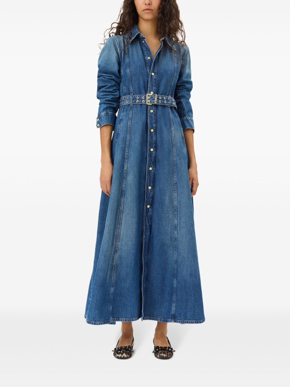denim maxi dress - 2