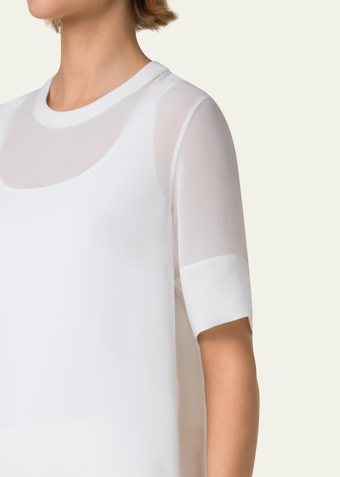 Round Neck Silk Georgette Blouse - 5
