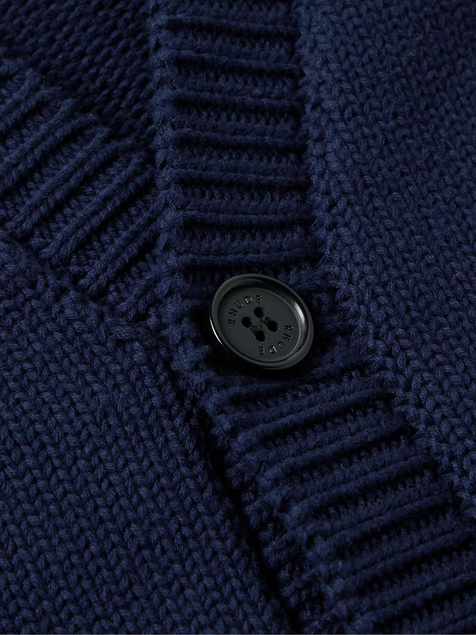 Logo-Appliquéd Intarsia-Knit Cotton Cardigan - 3