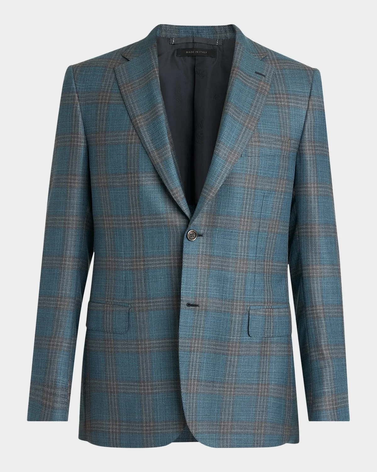 Men's Wool Plaid Single-Breasted Sport Coat - 1