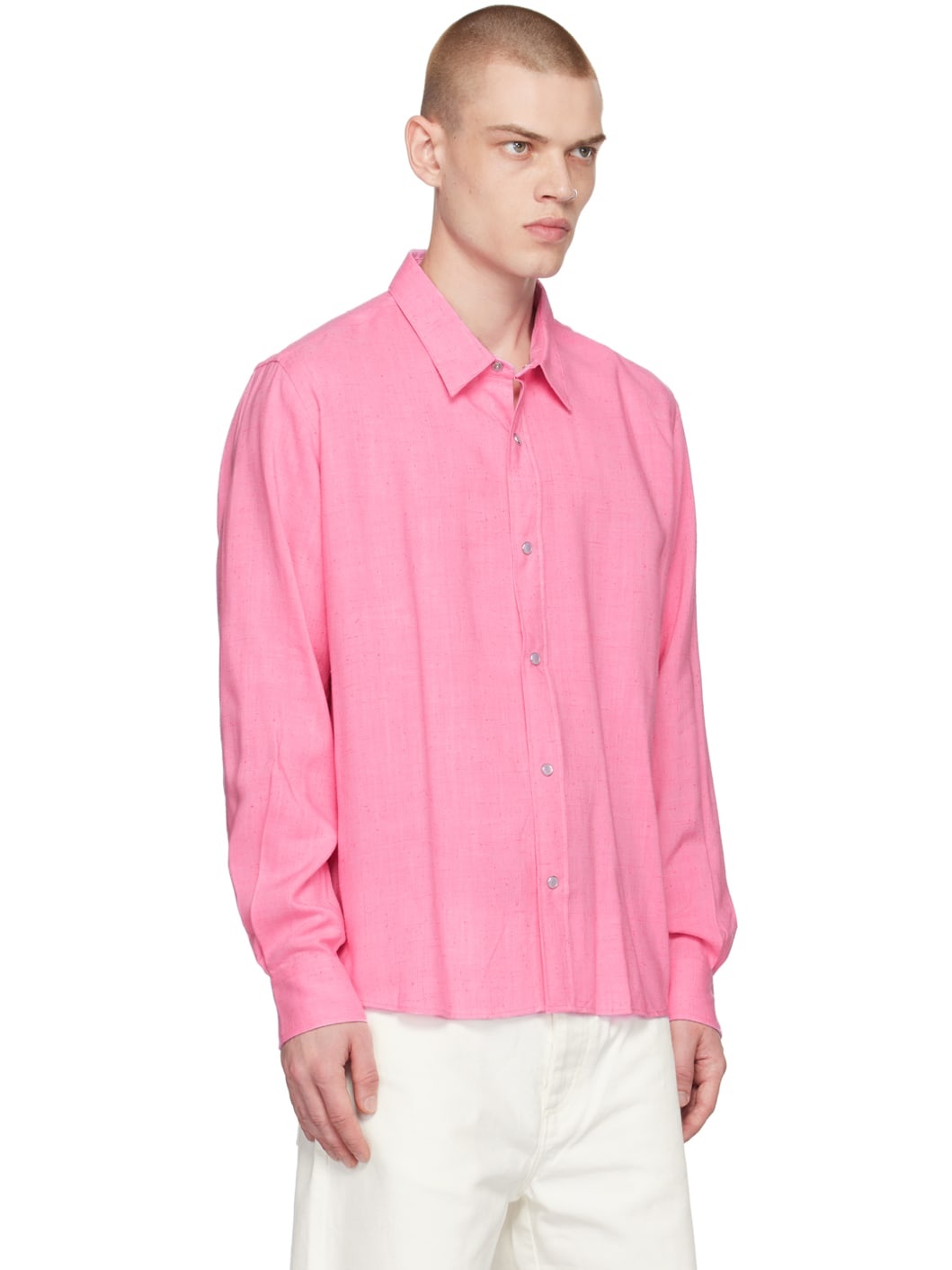 Pink Press-Stud Shirt - 2