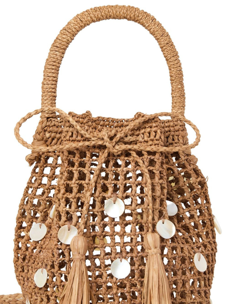 Precious Moments raffia tassel-detail bucket bag 5