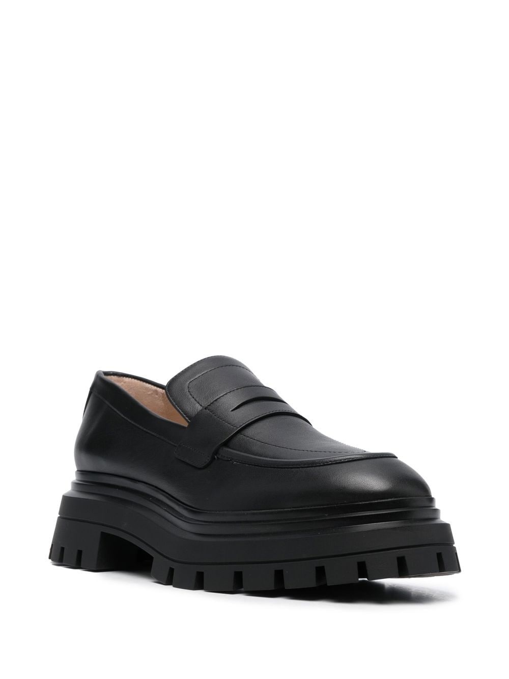 almond-toe leather loafers - 2