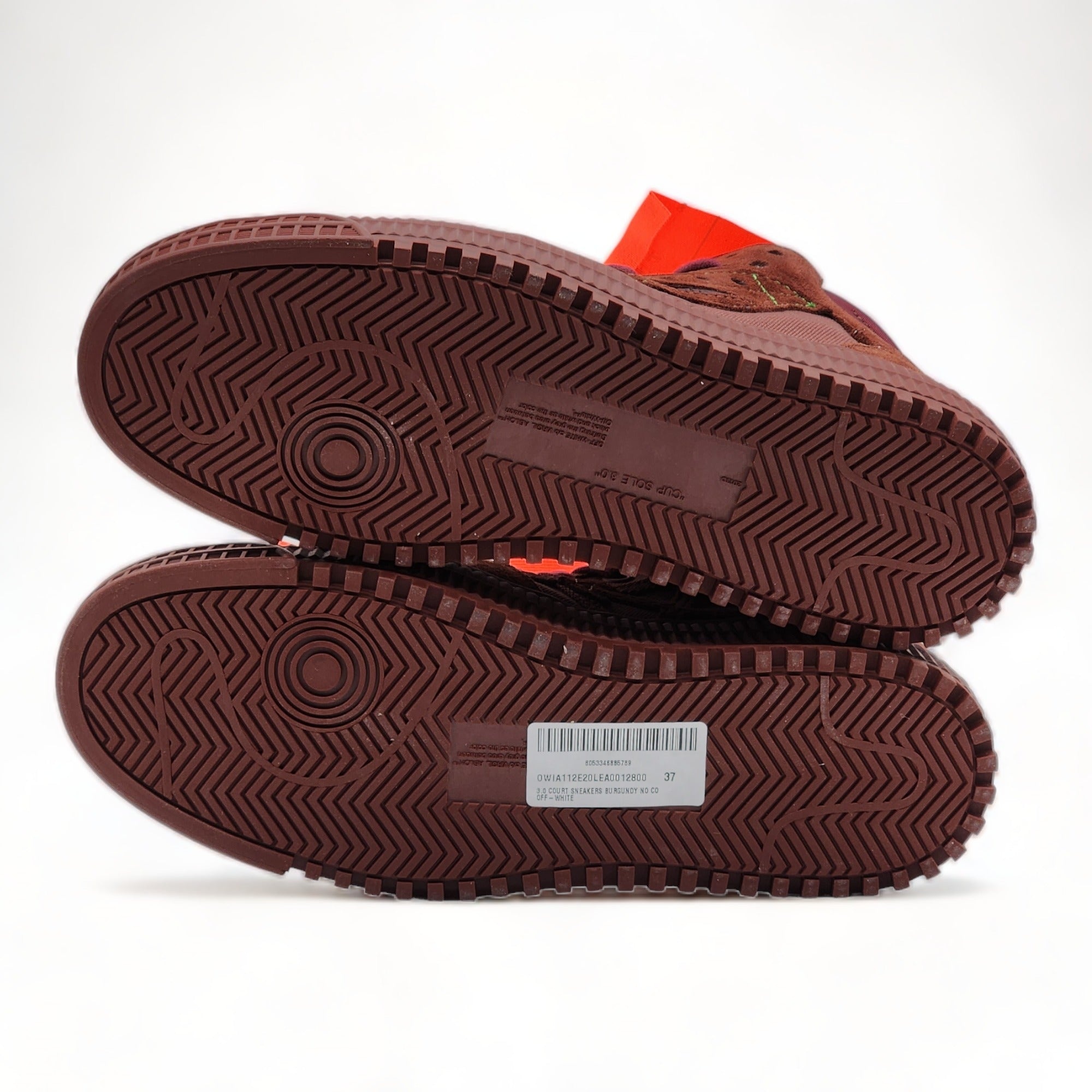 Off-White 3.0 Court Hi Top Women's Sneakers Burgundy - 5