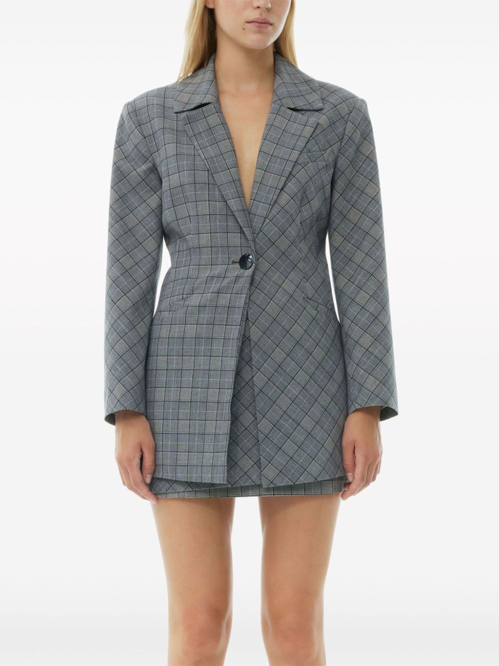 Check Mix single-breasted blazer - 5