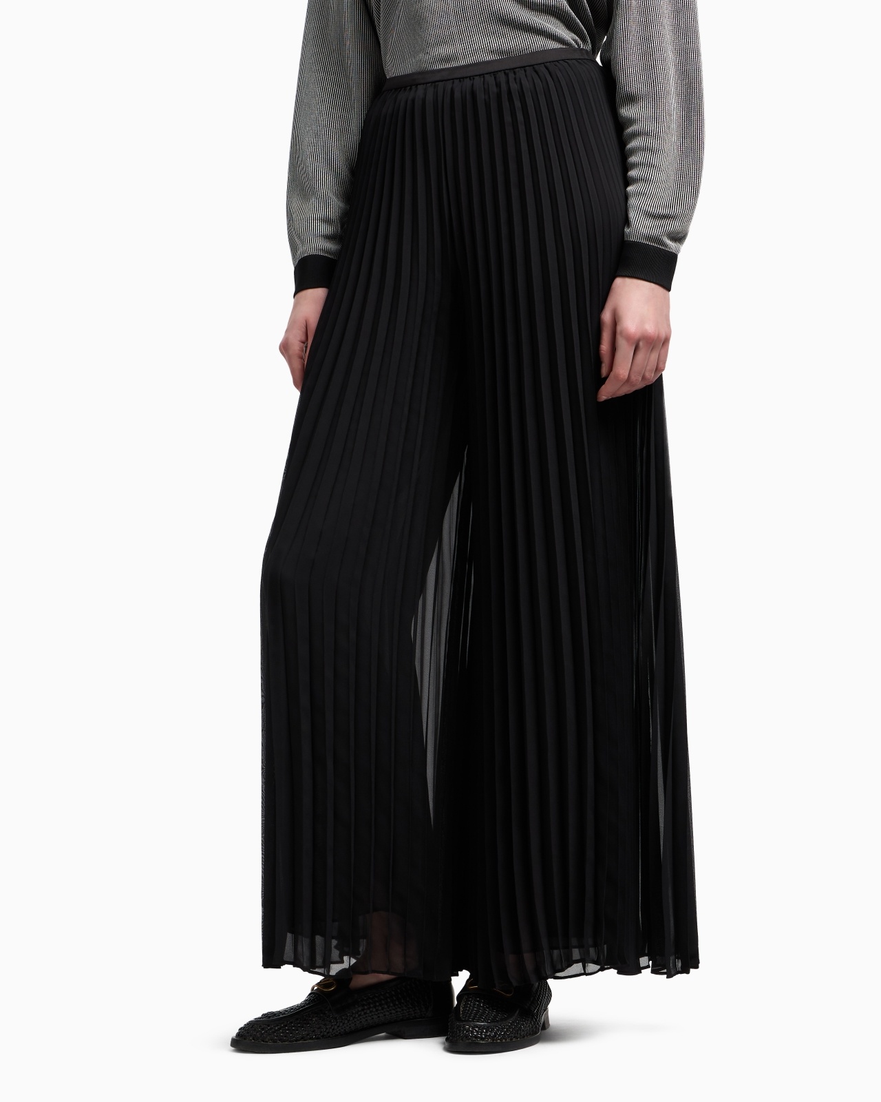 PLEATED TROUSERS IN TECHNICAL GEORGETTE - 4