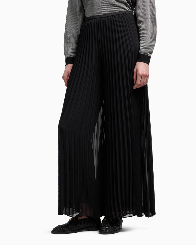 EMPORIO ARMANI PLEATED TROUSERS IN TECHNICAL GEORGETTE outlook