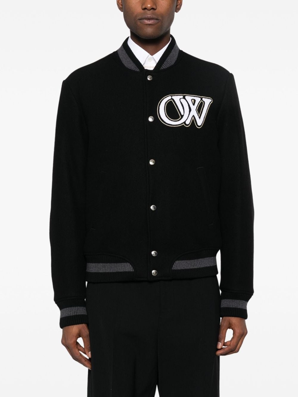 logo-appliquÃ© varsity bomber jacket - 3