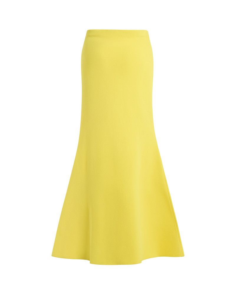 KNITTED FLARED SKIRT WITH CUTOUT YELLOW 9