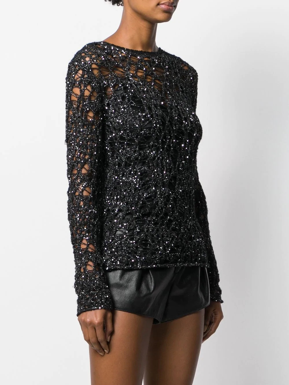 sequinned crochet jumper - 3