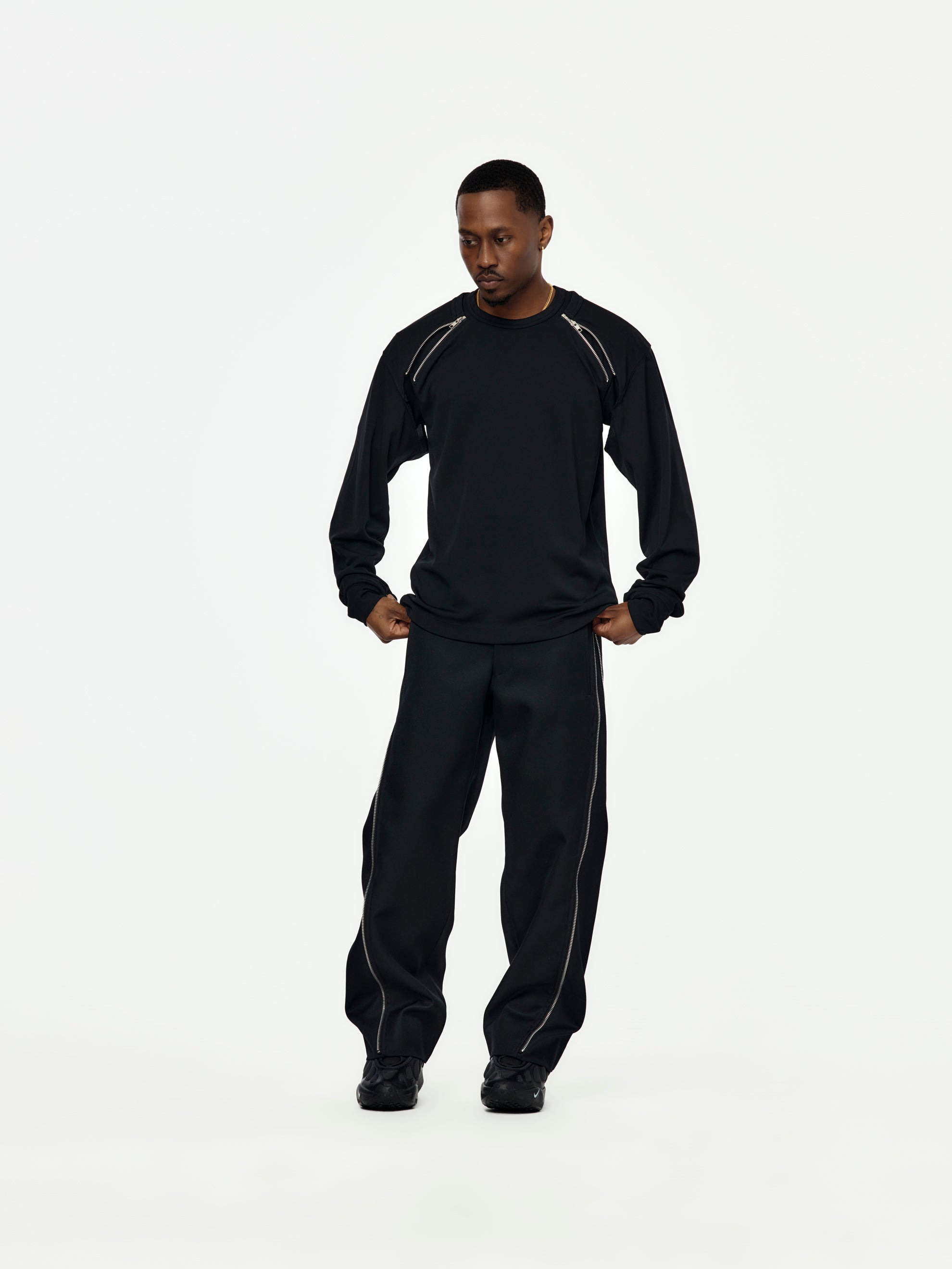 CDG HOMME PLUS WOOL PANTS (BLACK) - 4