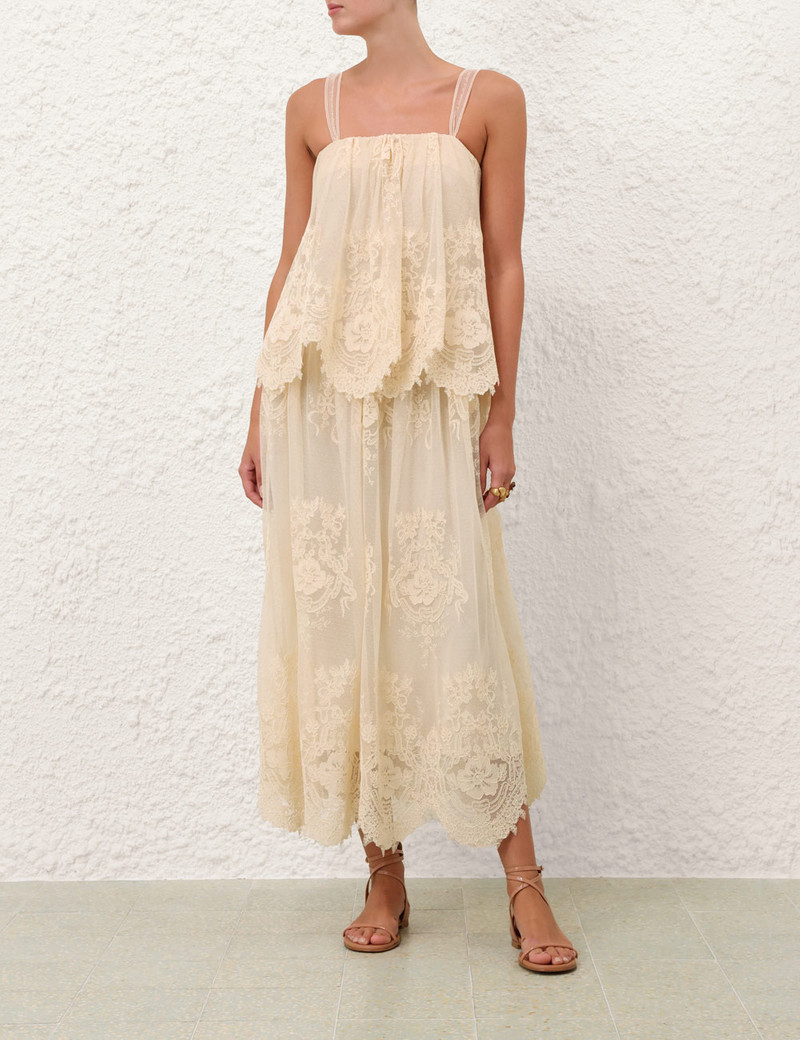 Zimmermann LUNA TIERED LACE SLIP outlook