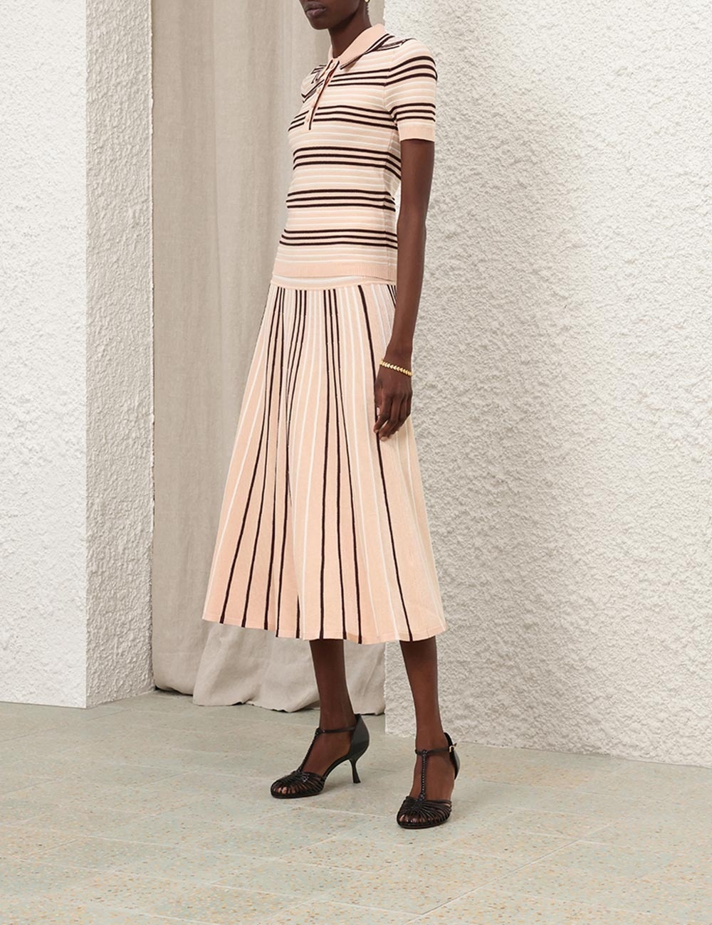 NATURA STRIPE MIDI SKIRT - 3