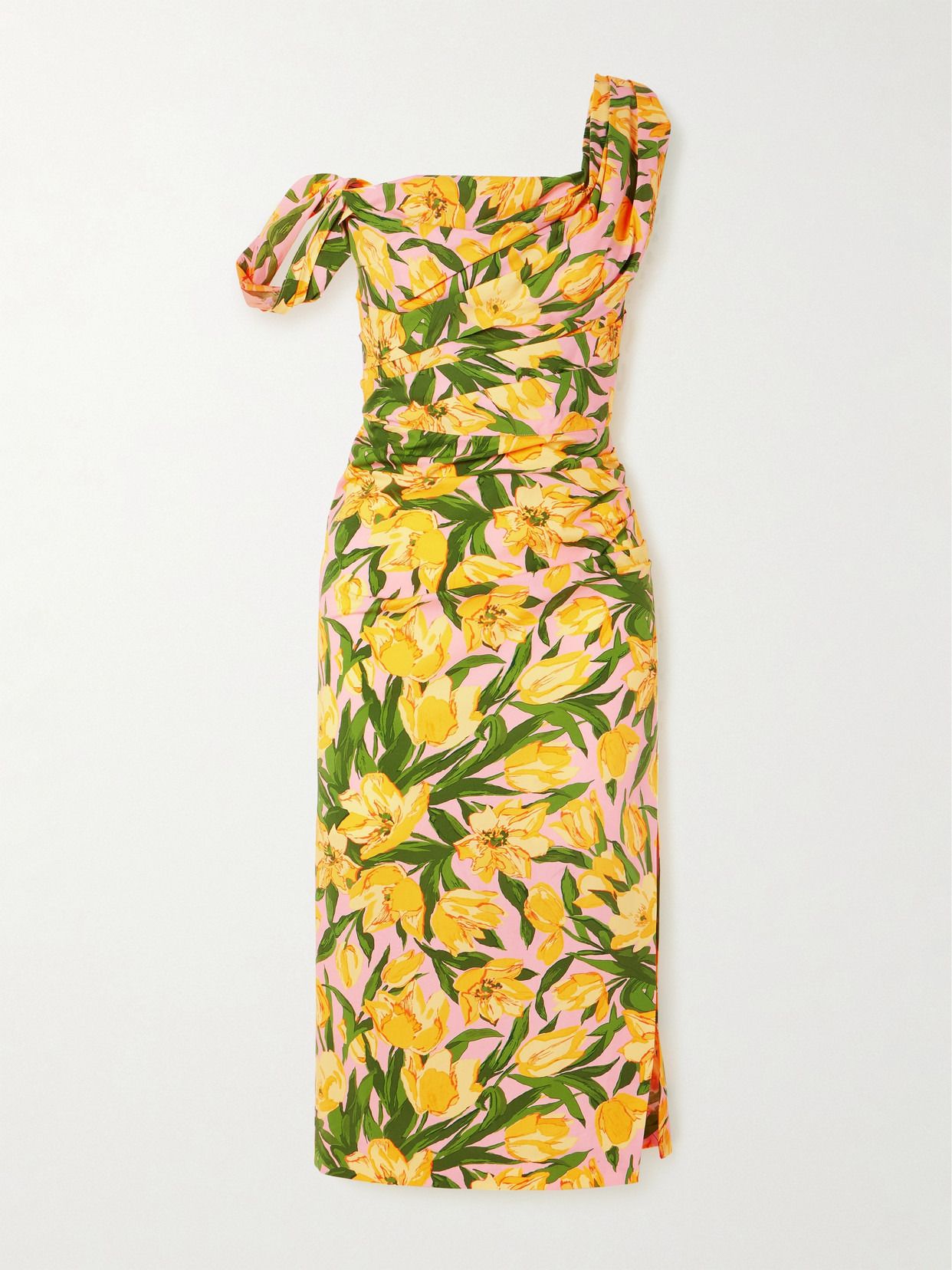 Floral-print Cotton-blend Poplin Midi Dress - 1