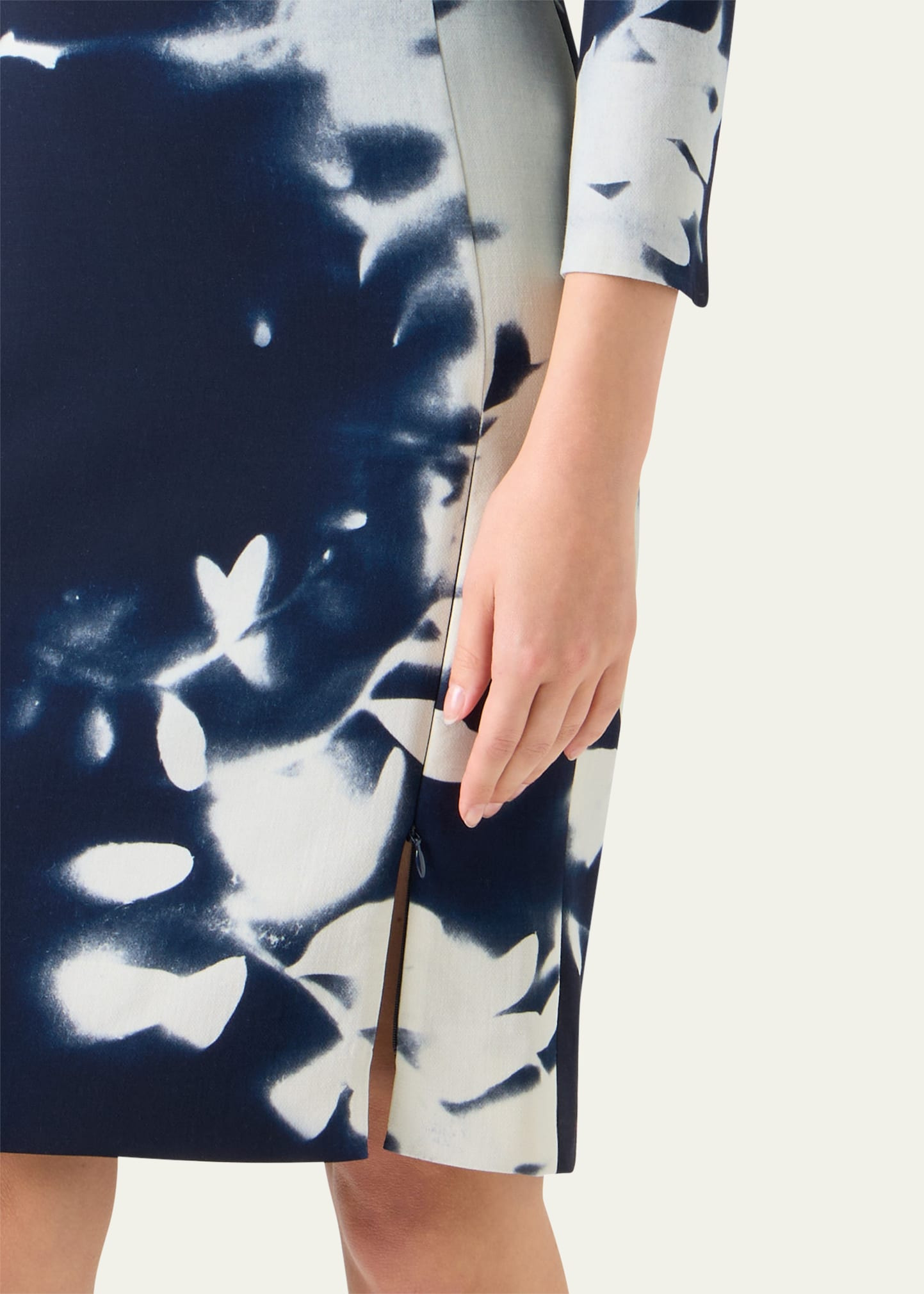 Wildflower-Print Wool Double-Face Slit Dress - 5