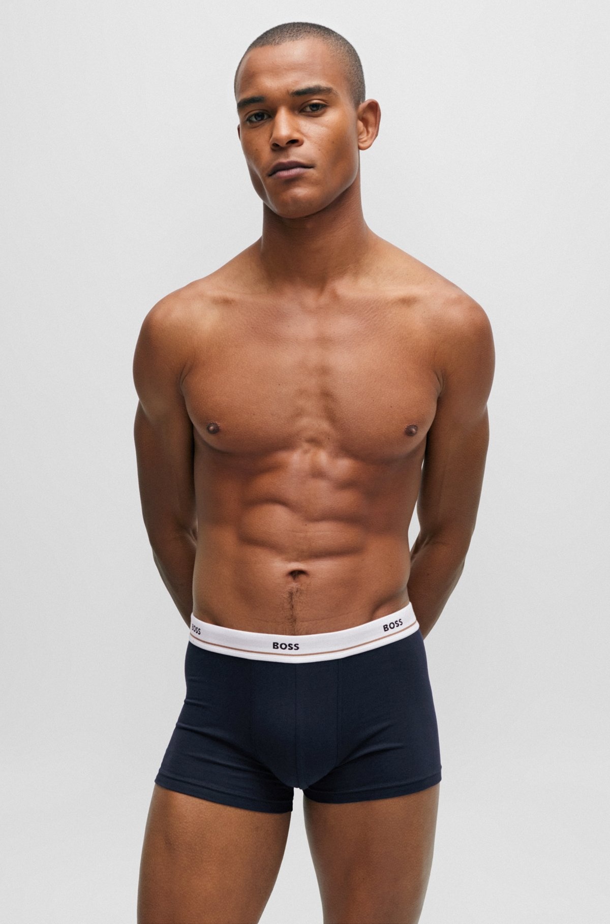 FIVE-PACK OF STRETCH-COTTON TRUNKS WITH LOGO WAISTBANDS - 7