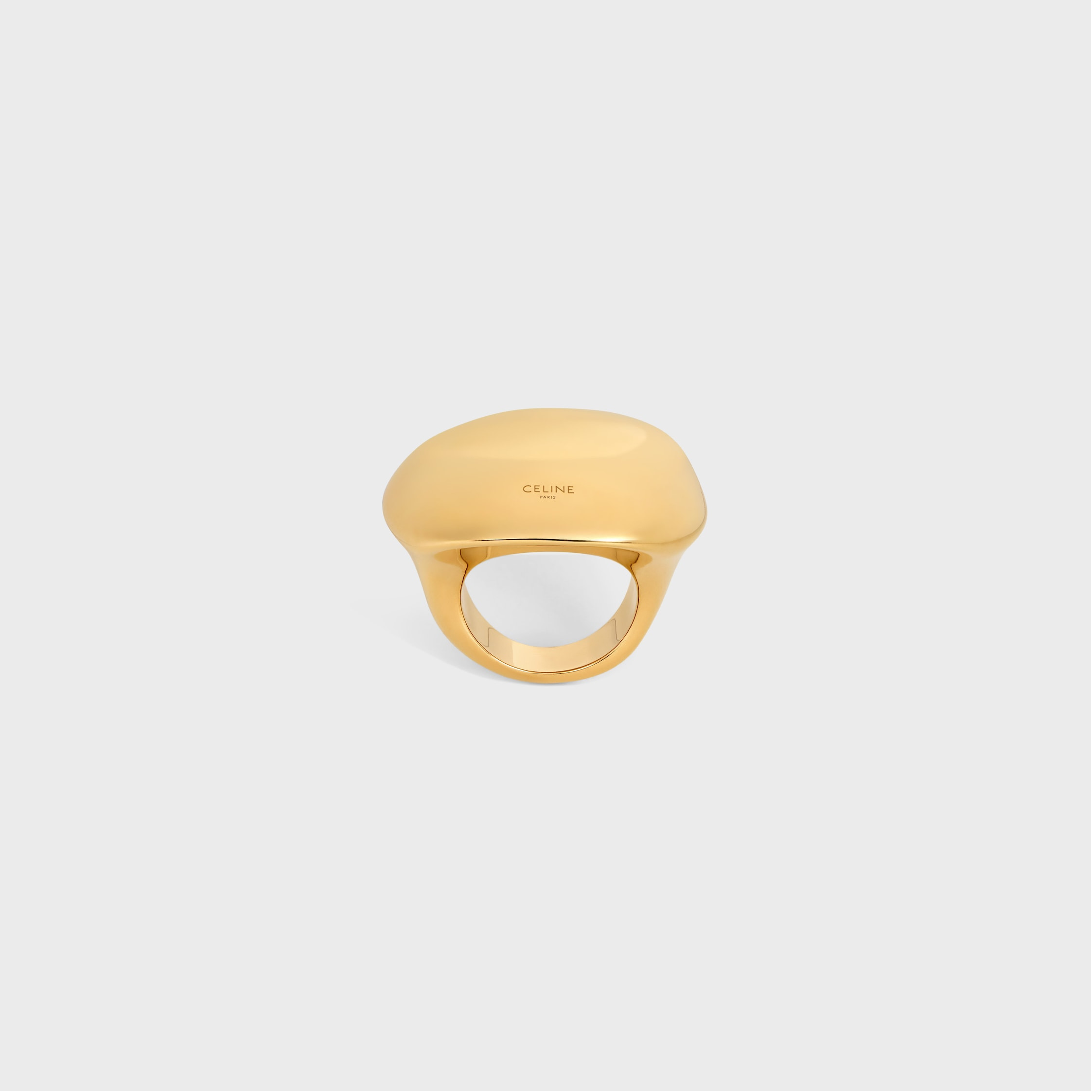 Formes Abstraites Sphere Ring in Brass with Gold Finish - 1