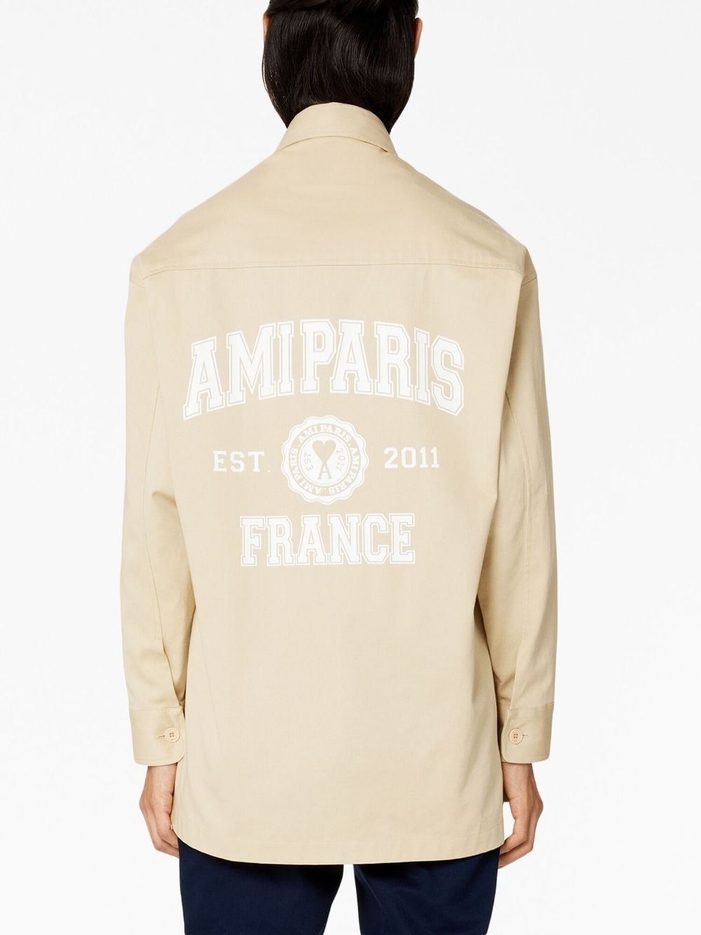 logo-print button-up shirt - 4