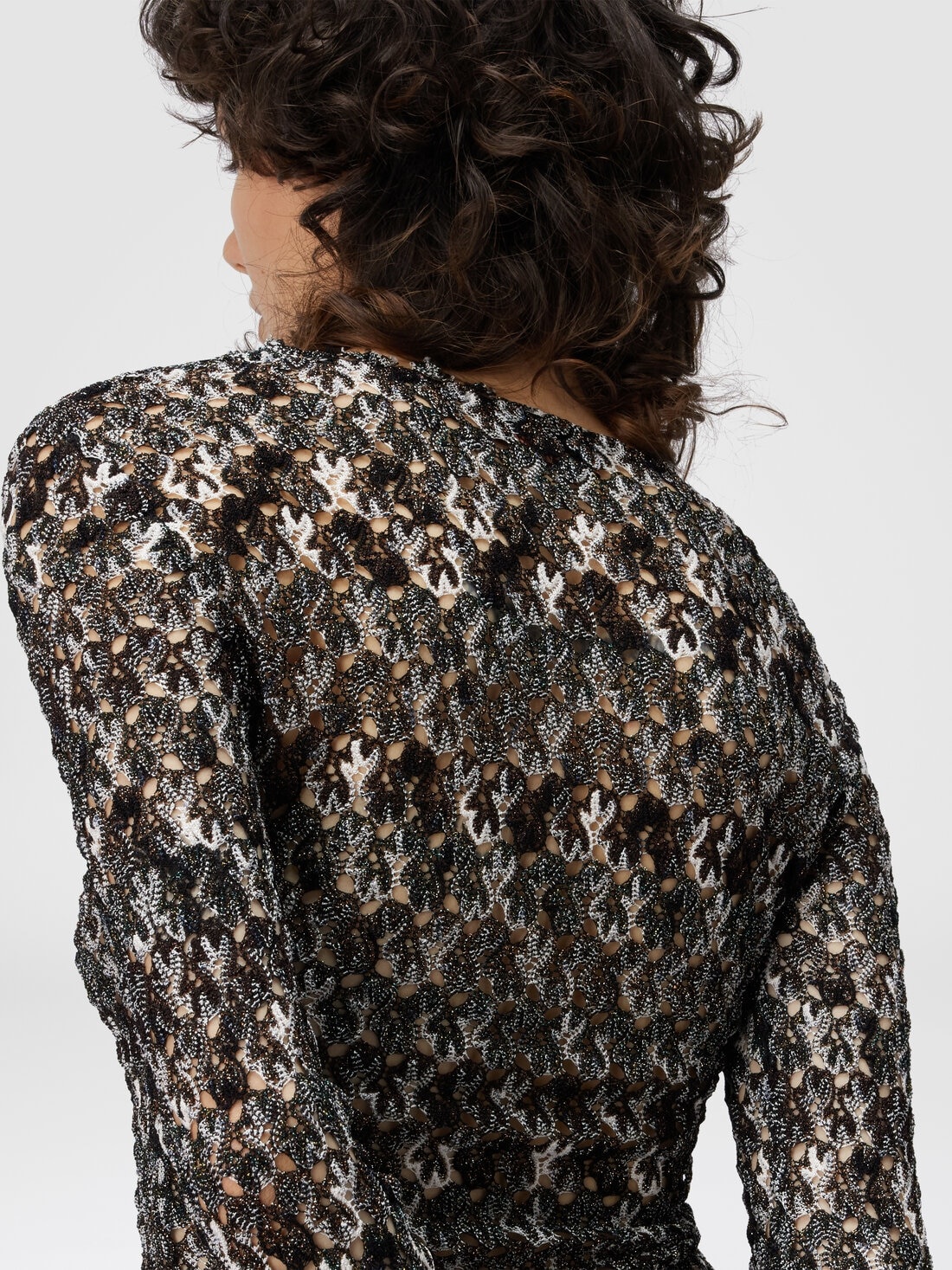 Slim Fit V-Neck Sweater in Lace - 5