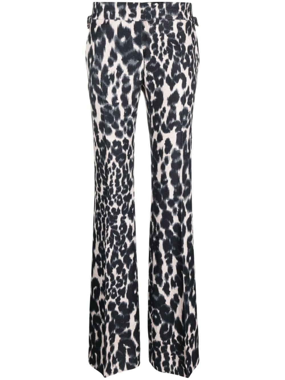 leopard-print straight-leg trousers - 1