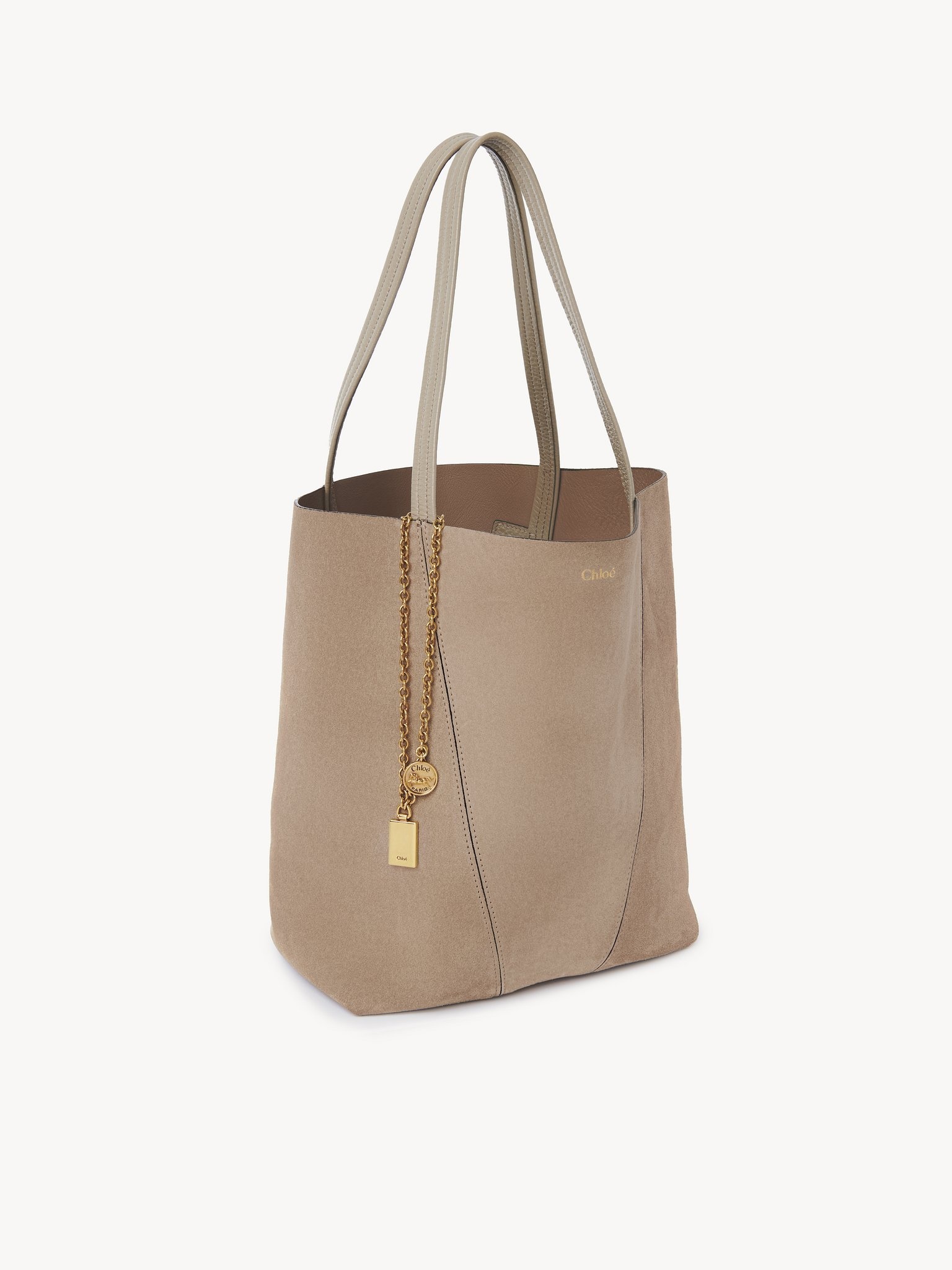 CHLOÉ SPIN TOTE BAG IN SUEDE LEATHER - 5
