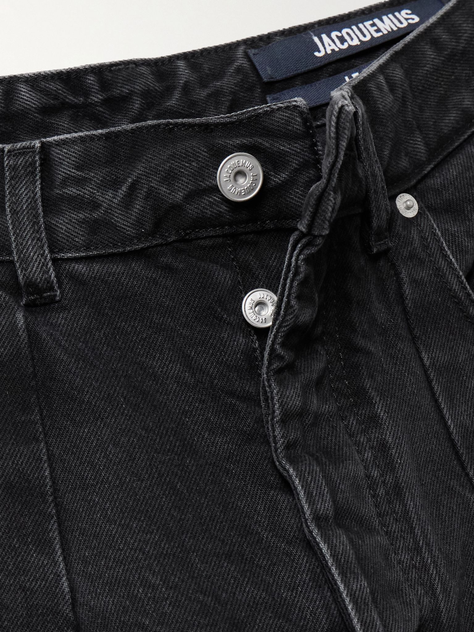 The Ovalo de-Nîmes pleated high-rise barrel-leg jeans Black - 5