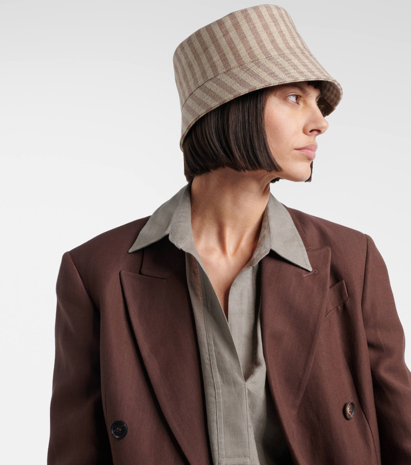 Brunello Cucinelli Striped canvas bucket hat outlook