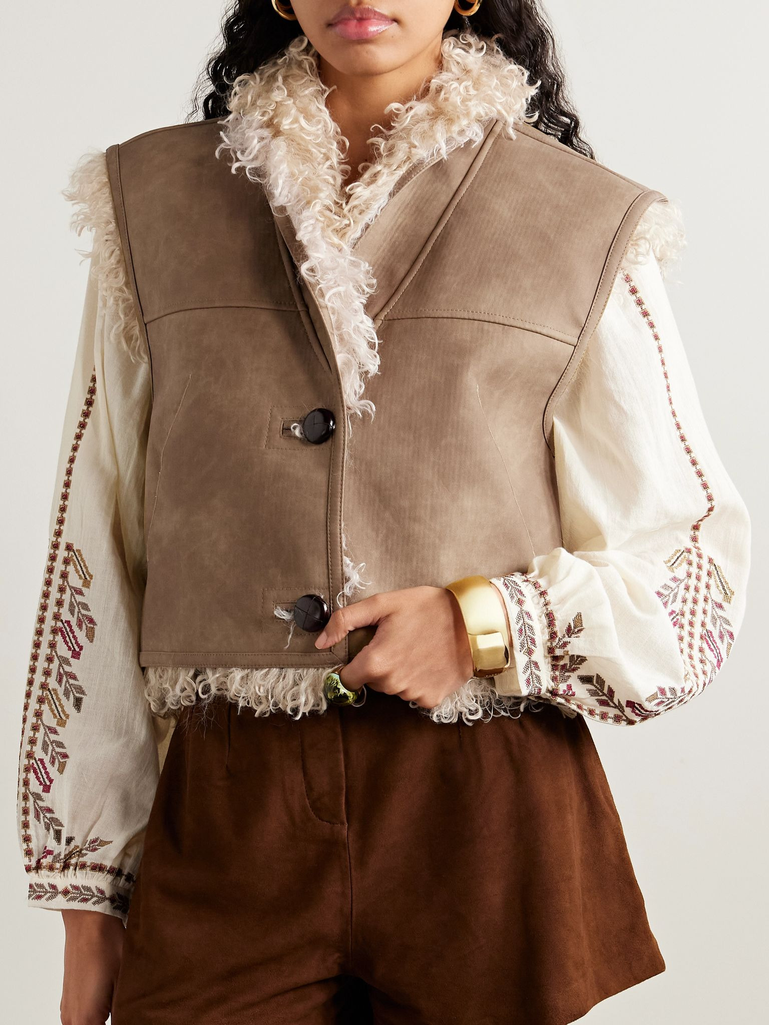 Clara fleece vest Taupe - 3