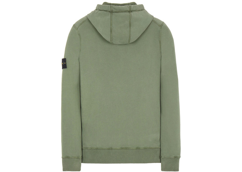 Stone Island Stone Island 64120 Brushed Cotton Fleece Hoodie Sage outlook