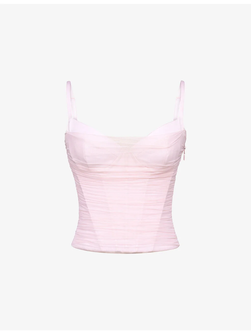 Lini Satin and Mesh Corset Top - 1