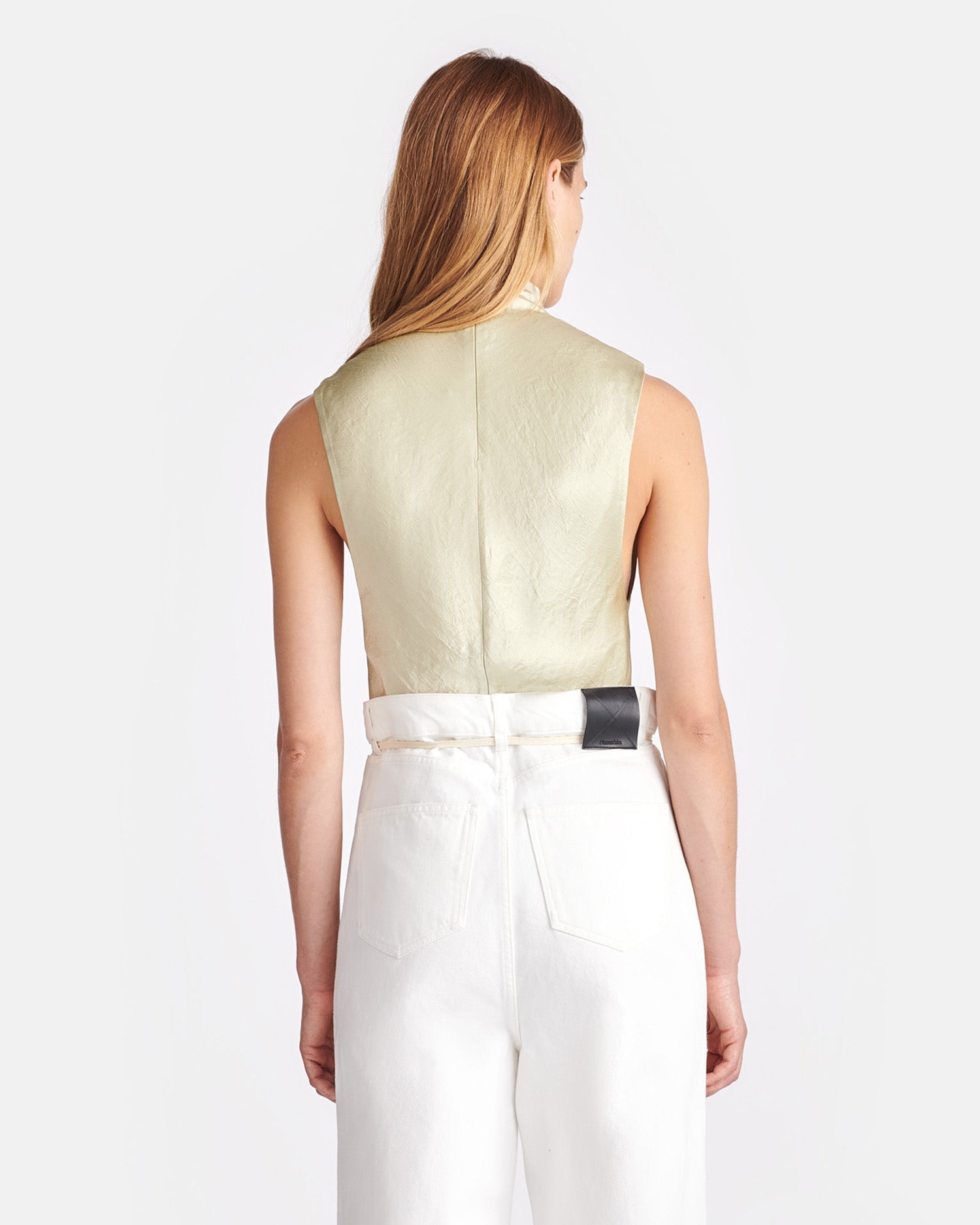 Crinkled-Satin Turtleneck Top - 5