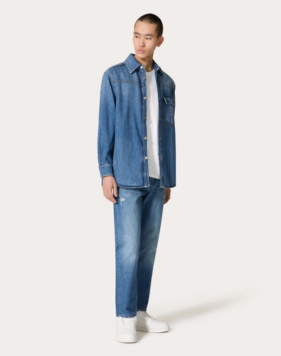 Valentino DENIM PANTS WITH EMBOSSED VLOGO SIGNATURE outlook