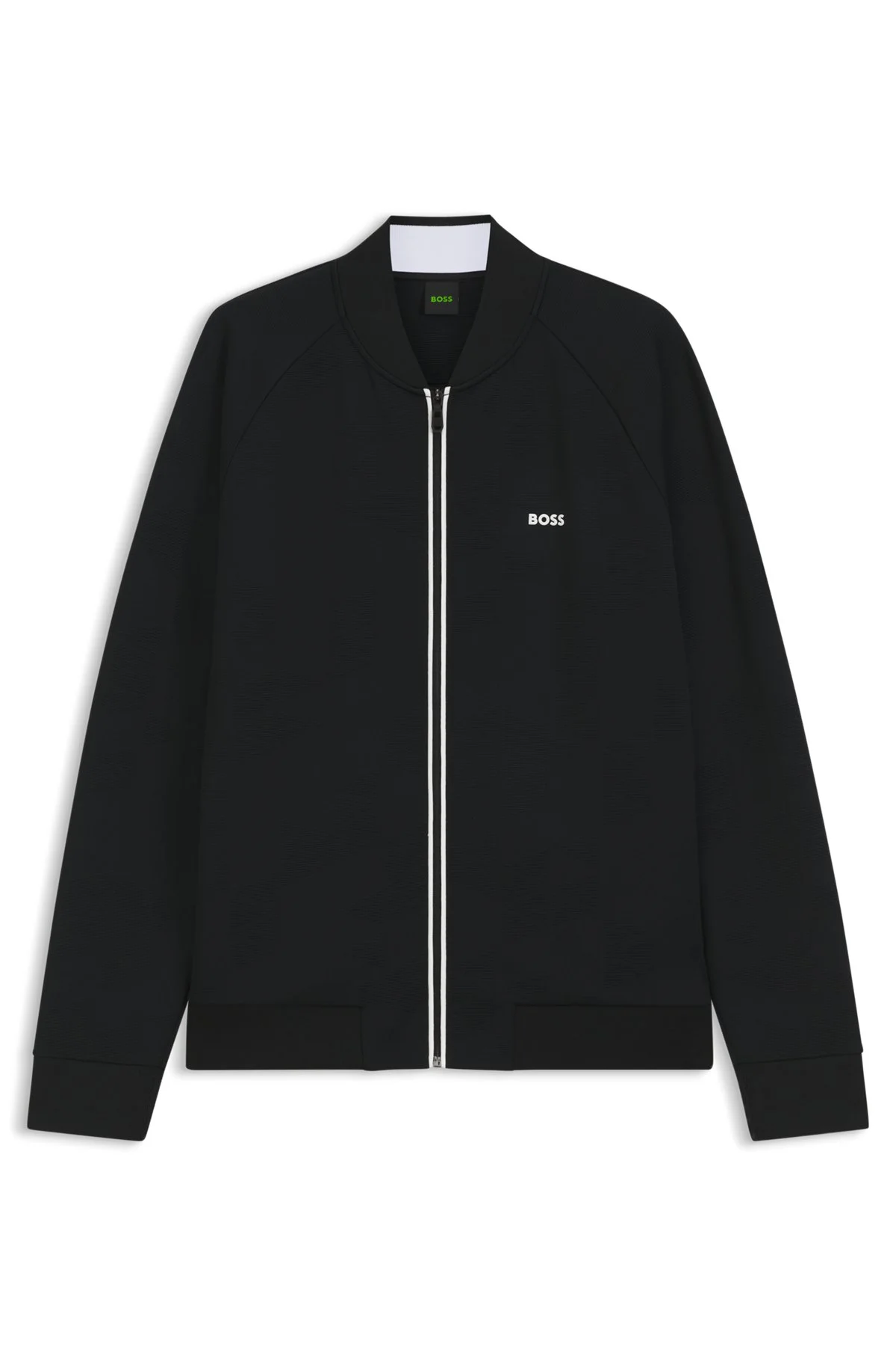 TRIANGLE-JACQUARD ZIP-UP SWEATSHIRT WITH RUBBERIZED LOGO - 1
