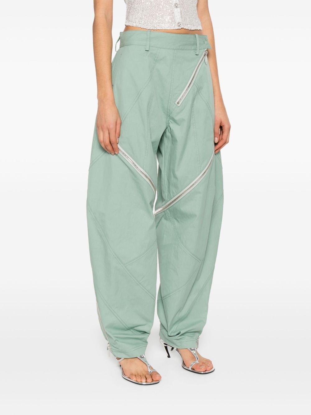 zip-detail trousers - 3