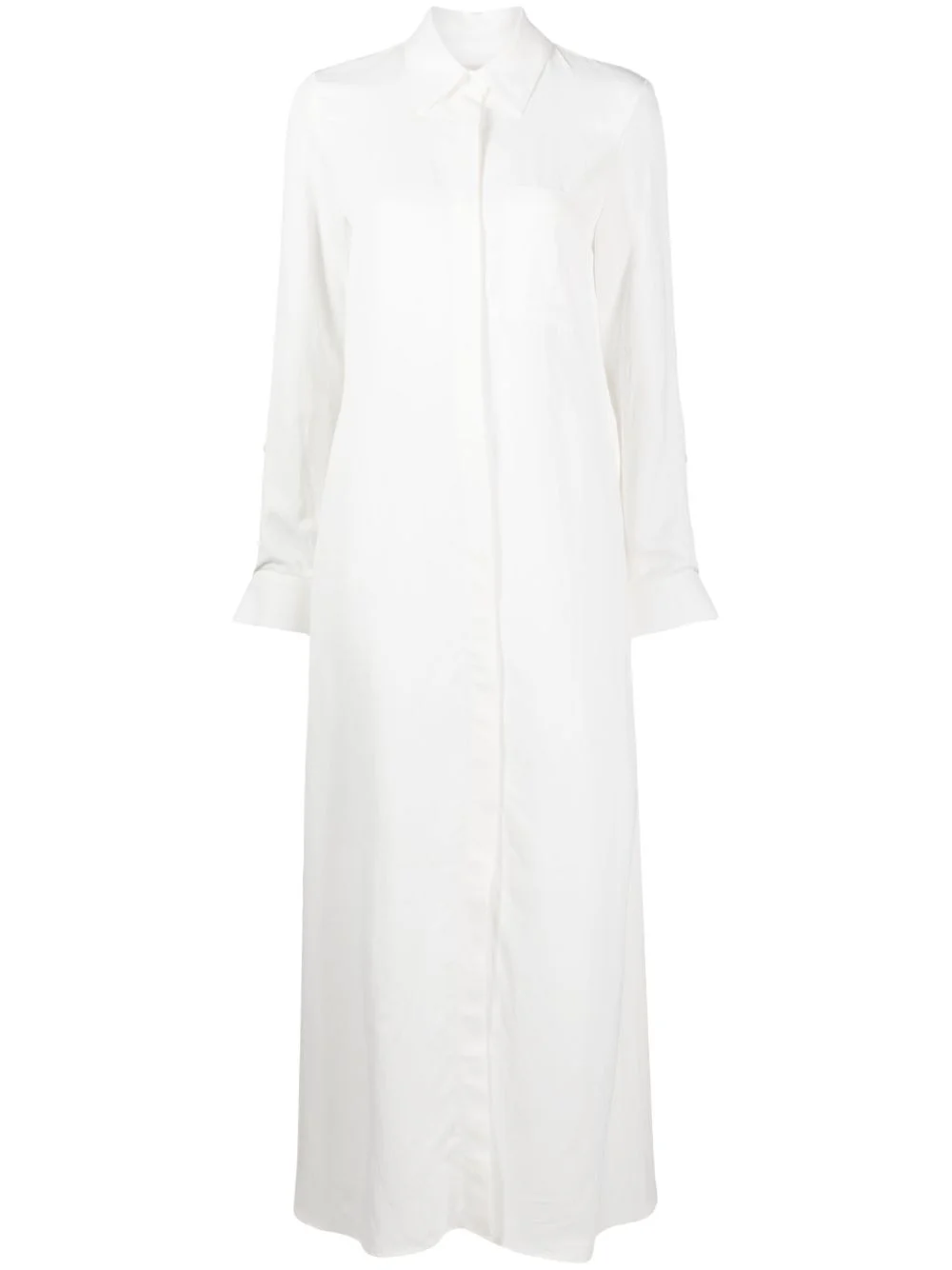 long-sleeve maxi shirt dress - 1